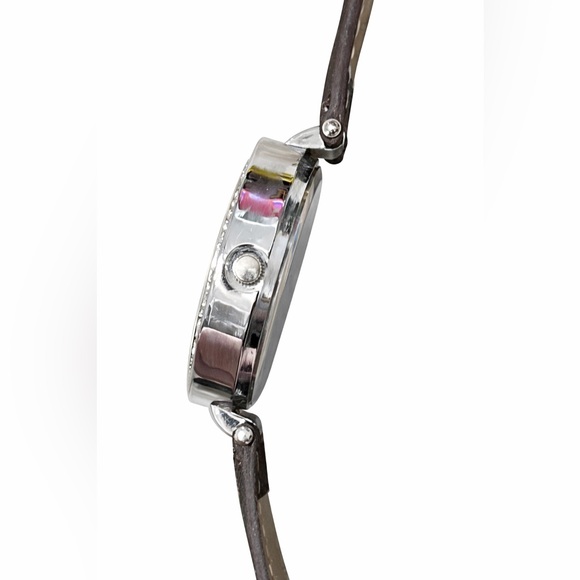 Michael Kors Crystal Logo Watch • MK Leather Strap • Needs Battery - Picture 6 of 8